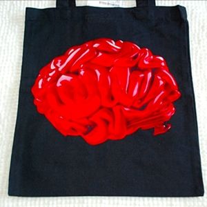 Katie Eary x Ikea collaboration red brain tote Eco bag Rare approx. 42cm x 36cm